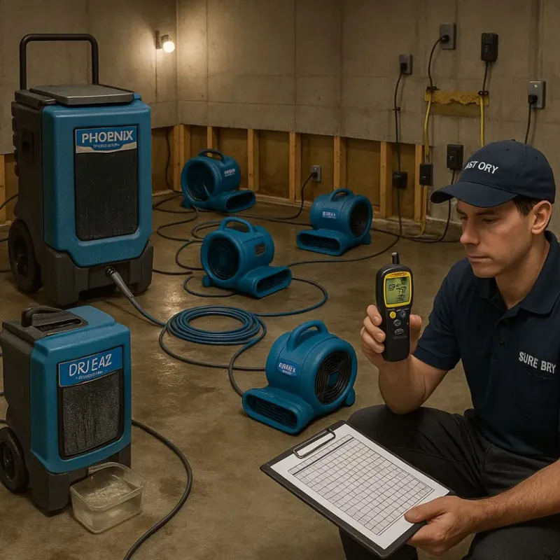 Structural Drying and Dehumidification process in Halfway, MD